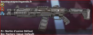 Skin Rare Sortie d'usine Défaut en français ou Factory Issue Default en anglais pour l'arme EVA-8 du jeu vidéo apex legends