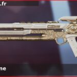 Skin Légendaire Chasseur de fortune en français ou Fortune Hunter en anglais pour l'arme Fusil triple du jeu vidéo apex legends