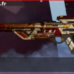 Skin Épique Crimson Gold en français ou Crimson Gold en anglais pour l'arme Fusil triple du jeu vidéo apex legends