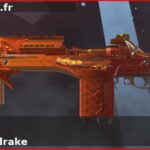 Skin Légendaire Dragon de feu en français ou The Crimson Firedrake en anglais pour l'arme G7 Scout du jeu vidéo apex legends