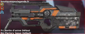Skin Rare Sortie d'usine Défaut en français ou Factory Issue Default en anglais pour l'arme L-STAR du jeu vidéo apex legends