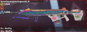 Skin Légendaire McFly en français ou McFly en anglais pour l'arme Longbow du jeu vidéo apex legends
