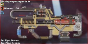 Skin Légendaire Pipe Dream en français ou Pipe Dream en anglais pour l'arme Prowler du jeu vidéo apex legends