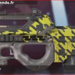 Skin Rare Serpent jaune en français ou Yellow Snake en anglais pour l'arme Prowler du jeu vidéo apex legends