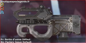 Skin Rare Sortie d'usine Défaut en français ou Factory Issue Default en anglais pour l'arme Prowler du jeu vidéo apex legends