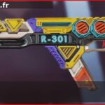 Skin Légendaire La goutte d'eau en français ou The Drip en anglais pour l'arme R-301 du jeu vidéo apex legends