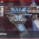 Skin Légendaire Brûlure de congélation en français ou Freezer Burn en anglais pour l'arme R-99 du jeu vidéo apex legends