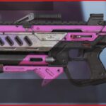 Skin Commun Flamant rose en français ou Flamingo en anglais pour l'arme Rampage du jeu vidéo apex legends