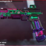 Skin Épique Bonbons néon en français ou Neon Candy en anglais pour l'arme RE-45 du jeu vidéo apex legends