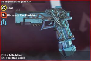 Skin Légendaire La bête bleue en français ou The Blue Beast en anglais pour l'arme RE-45 du jeu vidéo apex legends