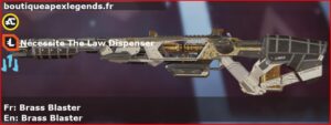 Skin Légendaire Brass Blaster en français ou Brass Blaster en anglais pour l'arme Sentinel du jeu vidéo apex legends