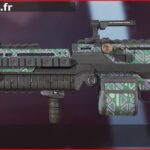 Skin Rare Borealis en français ou Borealis en anglais pour l'arme Spitfire du jeu vidéo apex legends
