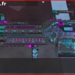 Skin Épique Cyberstripe en français ou Cyberstripe en anglais pour l'arme Spitfire du jeu vidéo apex legends