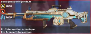 Skin Légendaire Intervention arcanique en français ou Arcane Intervention en anglais pour l'arme Spitfire du jeu vidéo apex legends
