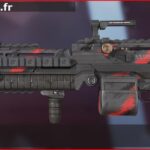 Skin Rare Soif de sang en français ou Out for Blood en anglais pour l'arme Spitfire du jeu vidéo apex legends