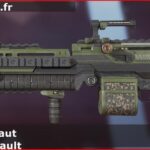 Skin Rare Sortie d'usine Défaut en français ou Factory Issue Default en anglais pour l'arme Spitfire du jeu vidéo apex legends