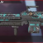 Skin Rare Trident en français ou Trident en anglais pour l'arme Spitfire du jeu vidéo apex legends